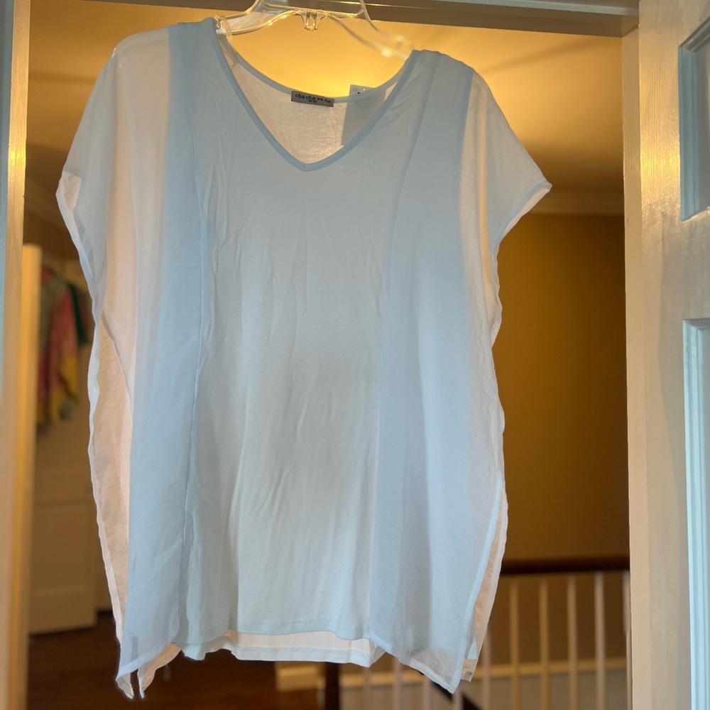 NWOT white shirt with flutter sides